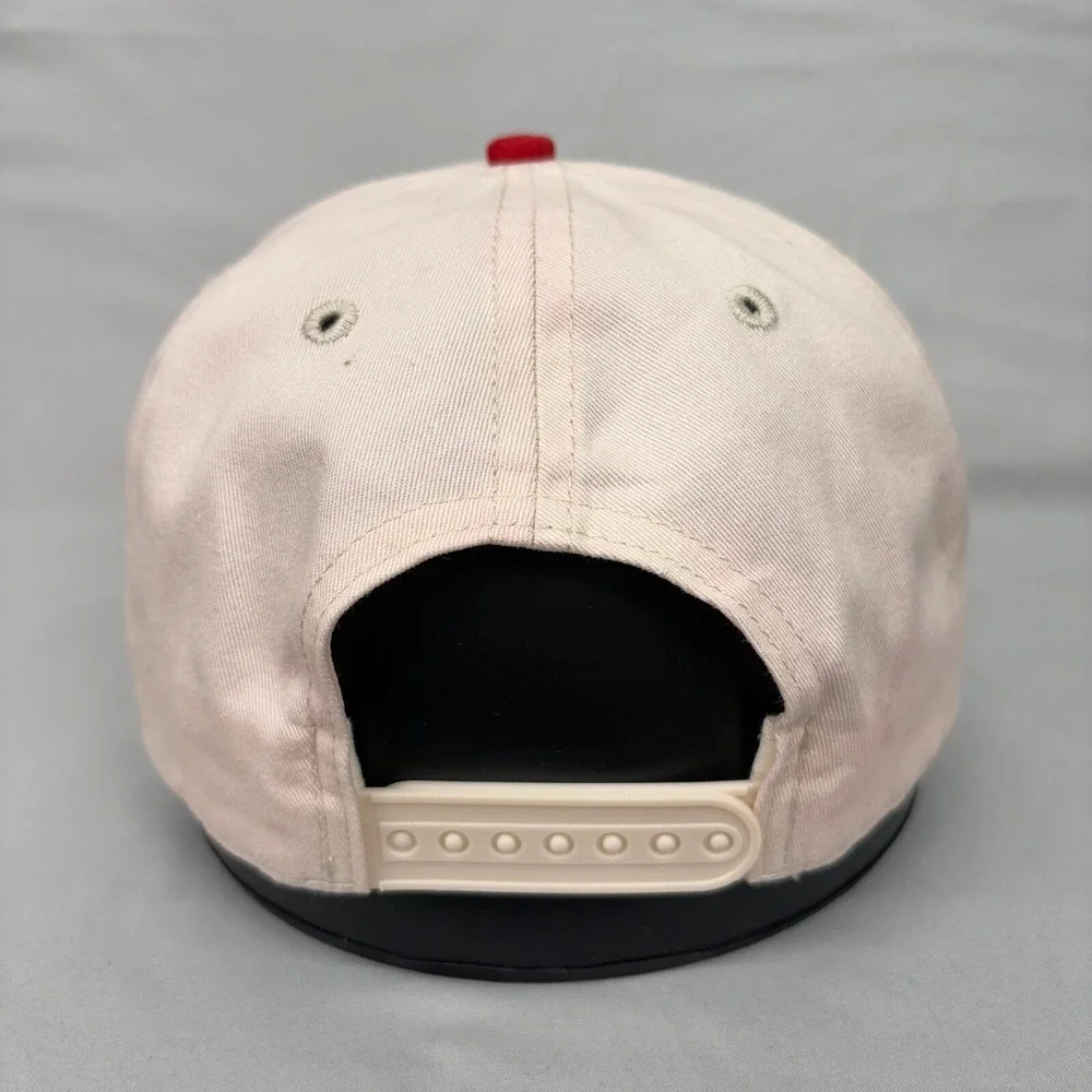 Toptie Snapback Hat Glossy Campus Mens OSFA Red Cream Embroidered Cap